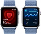   Apple Watch Series 9 GPS 41mm Aluminium Silver Case with Storm Blue Loop Band
