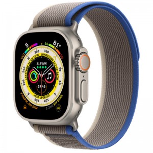   Apple Watch Ultra GPS + Cellular 49 Titanium Case with Blue/Gray Trail Loop MQF33