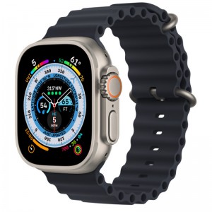   Apple Watch Ultra GPS + Cellular 49 Titanium Case with Midnight Ocean Band MQEE3