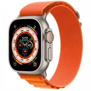   Apple Watch Ultra GPS + Cellular 49 Titanium Case with Orange Alpine Loop Size L