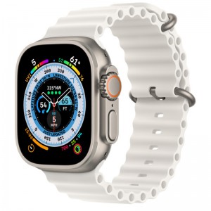   Apple Watch Ultra GPS + Cellular 49 Titanium Case with White Ocean Band MQE93