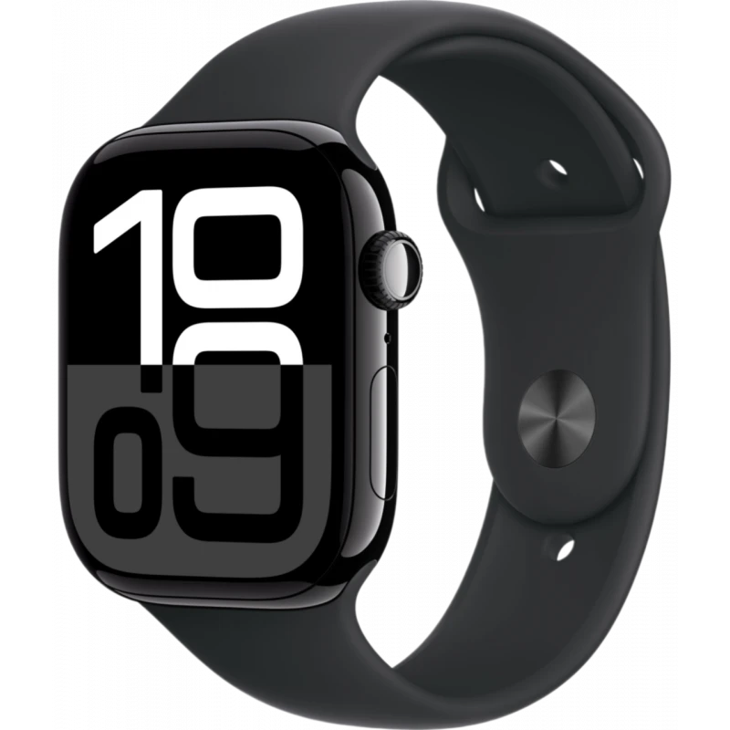   Apple Watch Series 10 GPS 42mm Aluminum Jet Black Case with Black Sport Band ( M/L)