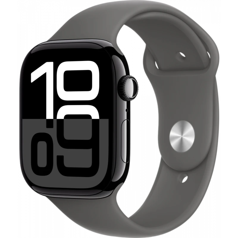   Apple Watch Series 10 GPS 42mm Aluminum Jet Black Case with Stone Gray Sport Band ( S/M)