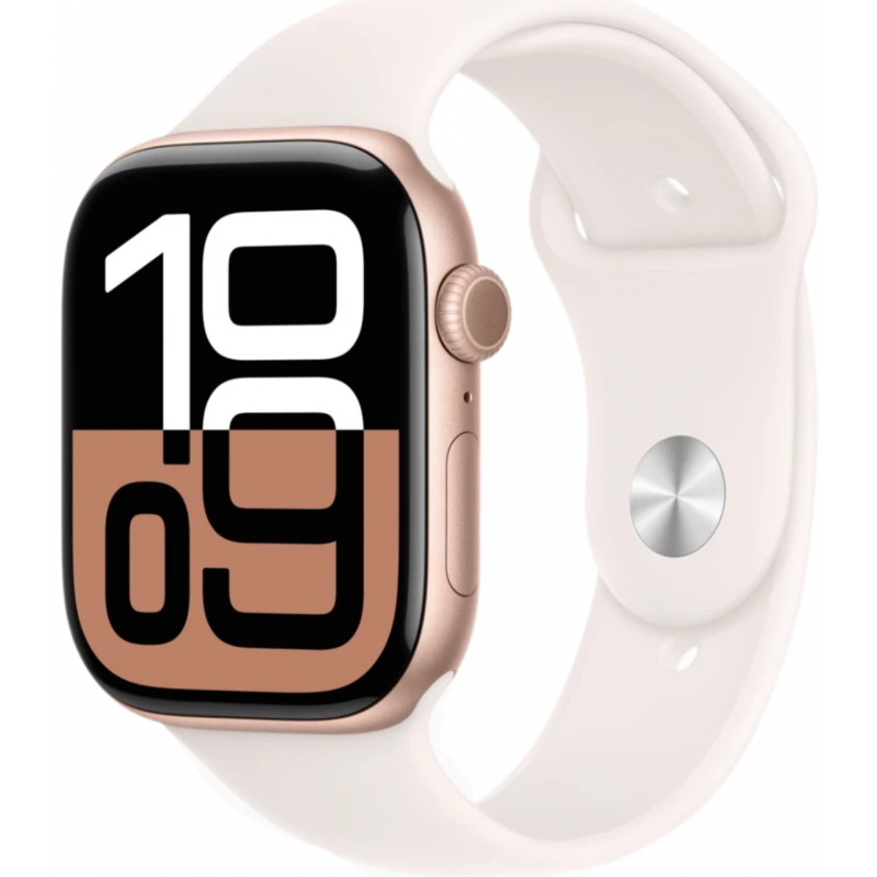   Apple Watch Series 10 GPS 46mm Aluminum Rose Gold Case with Light Blush Sport Band ( M/L)