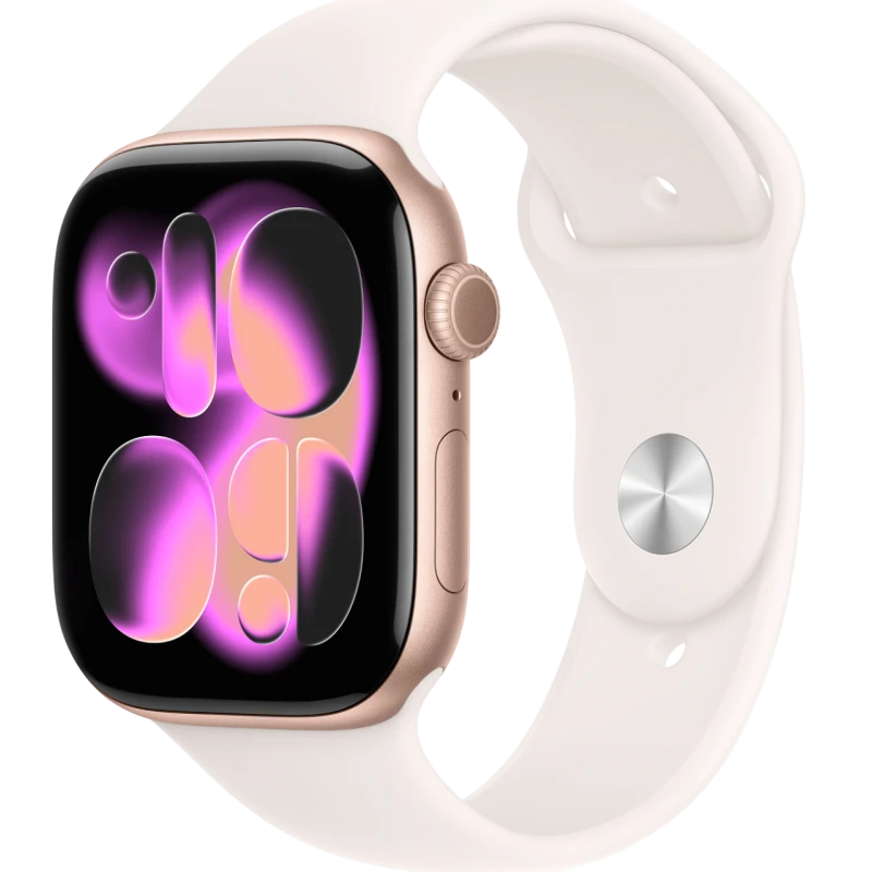  Apple Watch Series 11 GPS 46mm Aluminum Rose Gold Case with Light Blush Sport Band ( S/M)