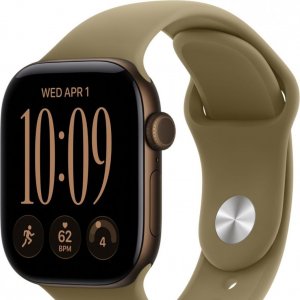 ���� Apple Watch Series 12 46mm Dark Bronze Aluminum Case GPS Sport Band Olive S/M