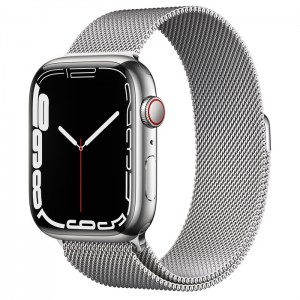 Apple Watch Series 7 GPS + Cellular 41mm Stainless Steel Case with Milanese Loop ()