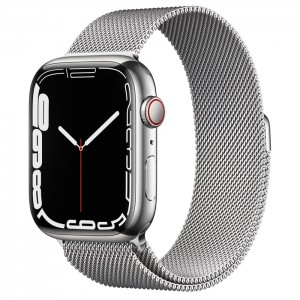 Apple Watch Series 7 GPS + Cellular 45mm Stainless Steel Case with Milanese Loop ()