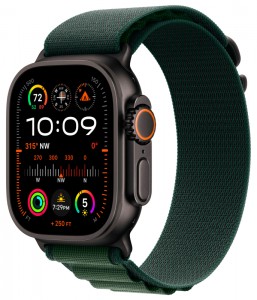 - Apple Watch Ultra 2 49mm Black Titanium Case GPS+Cellular Alpine Loop Dark Green M