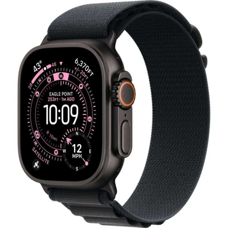  Apple Watch Ultra 3 GPS + Cellular 49mm Black Titanium Case, Alpine Loop (Black) L