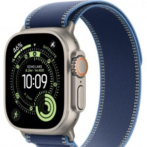  Apple Watch Ultra 3 GPS + Cellular 49mm Natural Titanium Case, Trail Loop (Blue/Bright Blue) M/L