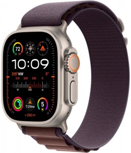 - Apple Watch Ultra 2 49mm Titanium Case Alpine Loop Indigo  L