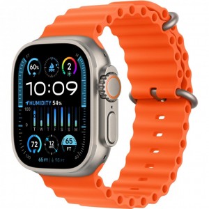 - Apple Watch Ultra 2 49mm Titanium Case Ocean Band Orange