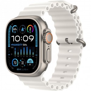 - Apple Watch Ultra 2 49mm Titanium Case Ocean Band White