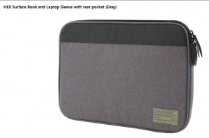   HEX Surface Book and Laptop Sleeve with rear pocket (Gray) 15"