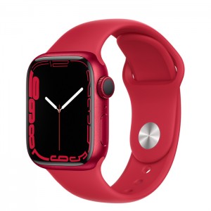  Apple Watch Series 7 GPS 45mm Aluminum Case with Sport Band (PRODUCT)RED MKN93
