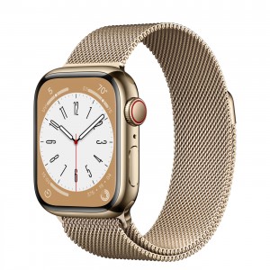 Apple Watch Series 8 GPS + Cellular 45mm Stainless Steel Case with Milanese Loop (gold / )