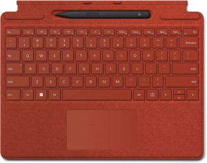 - Microsoft Surface Pro 8/9/10/11/Pro X Signature Keyboard (Poppy Red) + Slim Pen Bundle