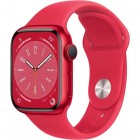   Apple Watch Series 8 GPS 45mm Aluminium Case with (PRODUCT) Red Sport Band MNP43