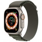   Apple Watch Ultra GPS + Cellular 49 Titanium Case with Green Alpine Loop MQEW3