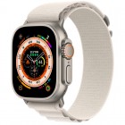   Apple Watch Ultra GPS + Cellular 49 Titanium Case with Starlight Alpine Loop MQF03