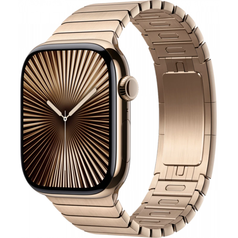   Apple Watch Series 10 GPS + Cellular 42mm Titanium Gold Case with Gold Link Bracelet