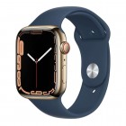 Apple Watch Series 7 GPS + Cellular 45mm Stainless Steel Case with Abyss Blue Sport Band MN9M3 (gold / )