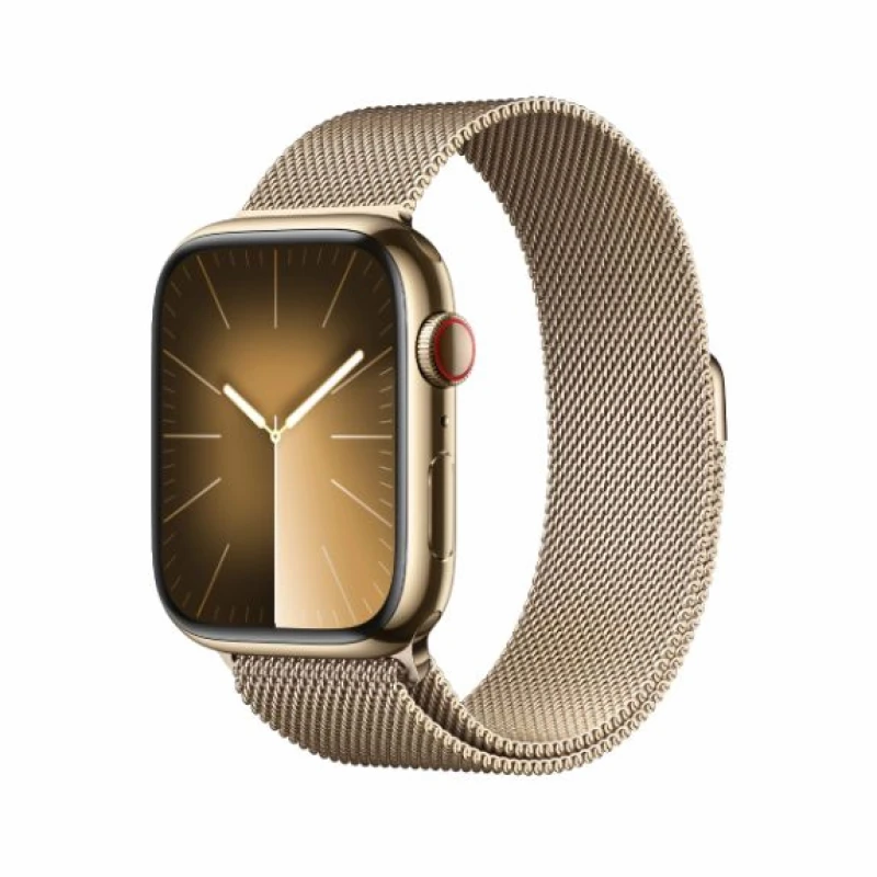 Apple Watch Series 9 41mm Gold Stainless Steel Case with Gold Milanese Loop
