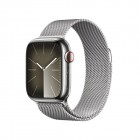 Apple Watch Series 9 41mm Silver Stainless Steel Case with Silver Milanese Loop