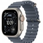  Apple Watch Ultra 3 GPS + Cellular 49mm Natural Titanium Case, Ocean Band (Anchor Blue)