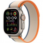 - Apple Watch Ultra 2 49mm Titanium Case with Orange/Beige Trail Loop