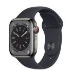 Apple Watch Series 8 GPS + Cellular 41mm Stainless Steel Case with Midnight Sport band (graphite / ) MNLW3